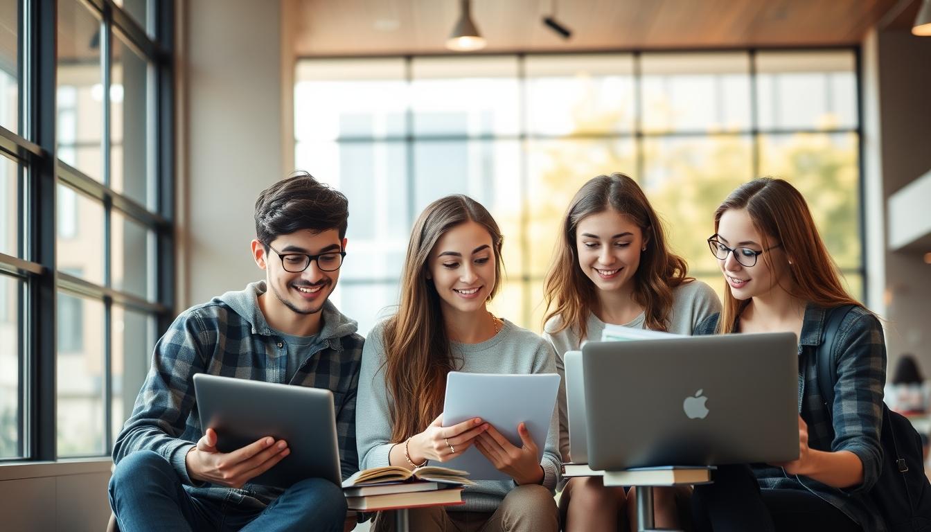 Student using online courses for flexible education